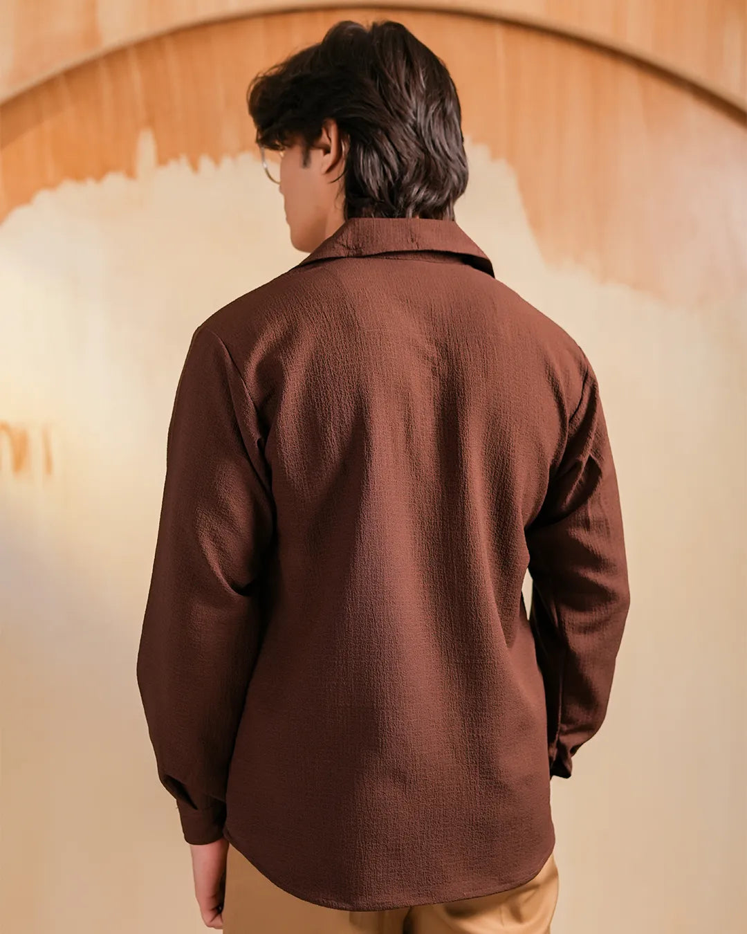 Rustic Brown Textured Shirt