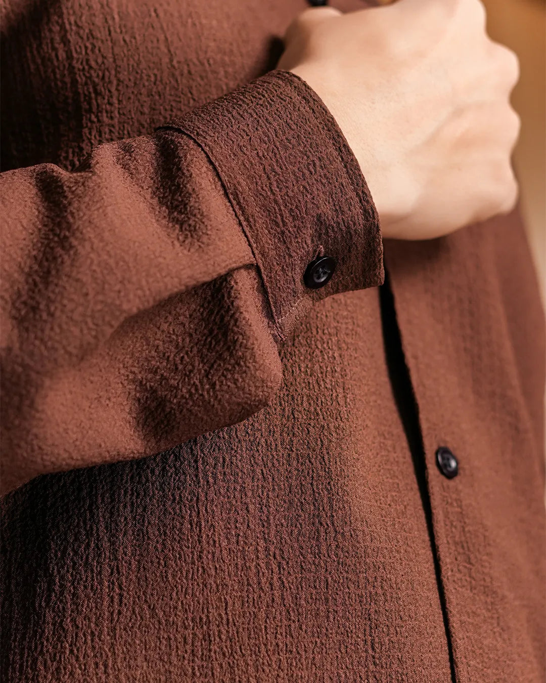 Rustic Brown Textured Shirt