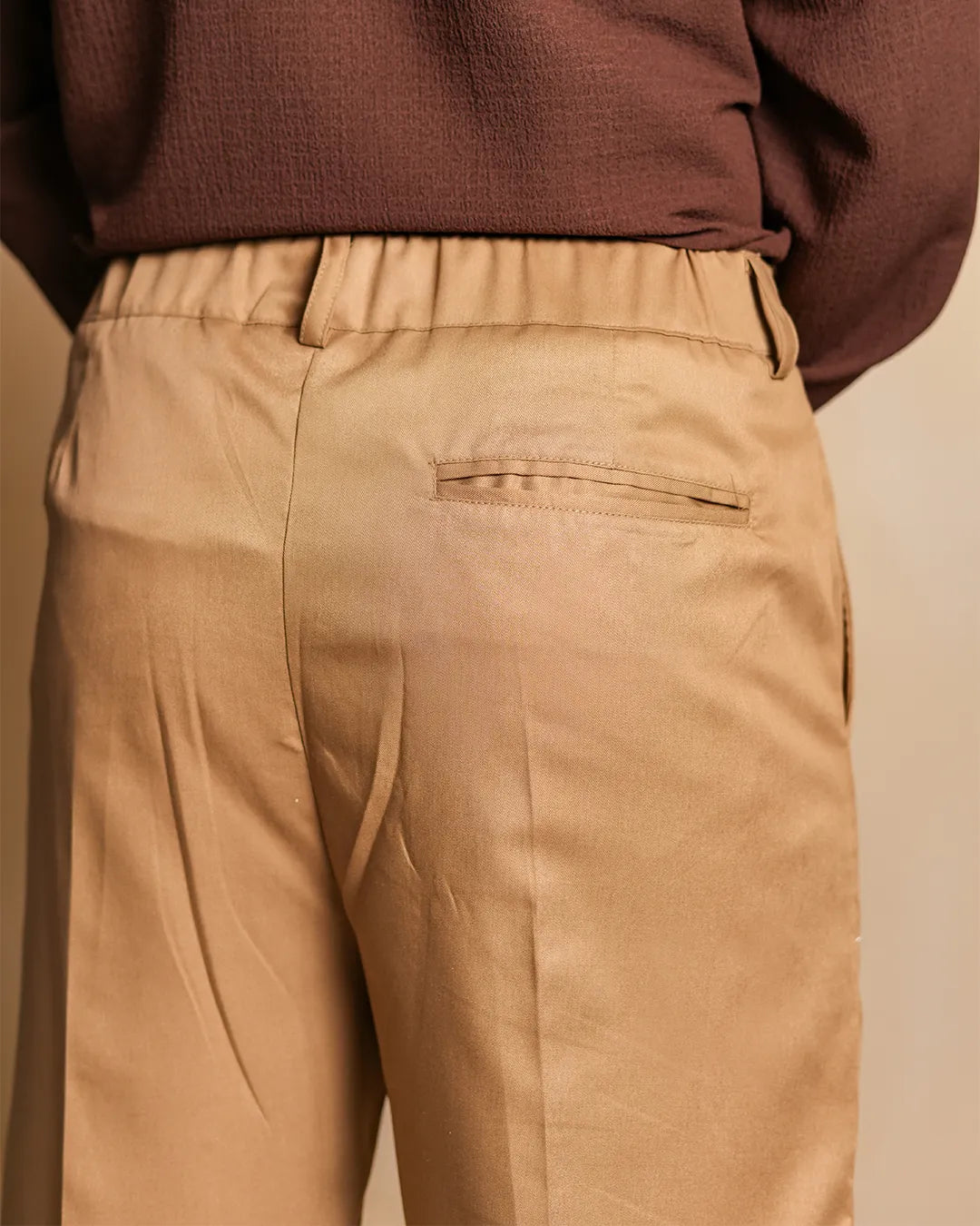 Sandy Brown Pleated Pants