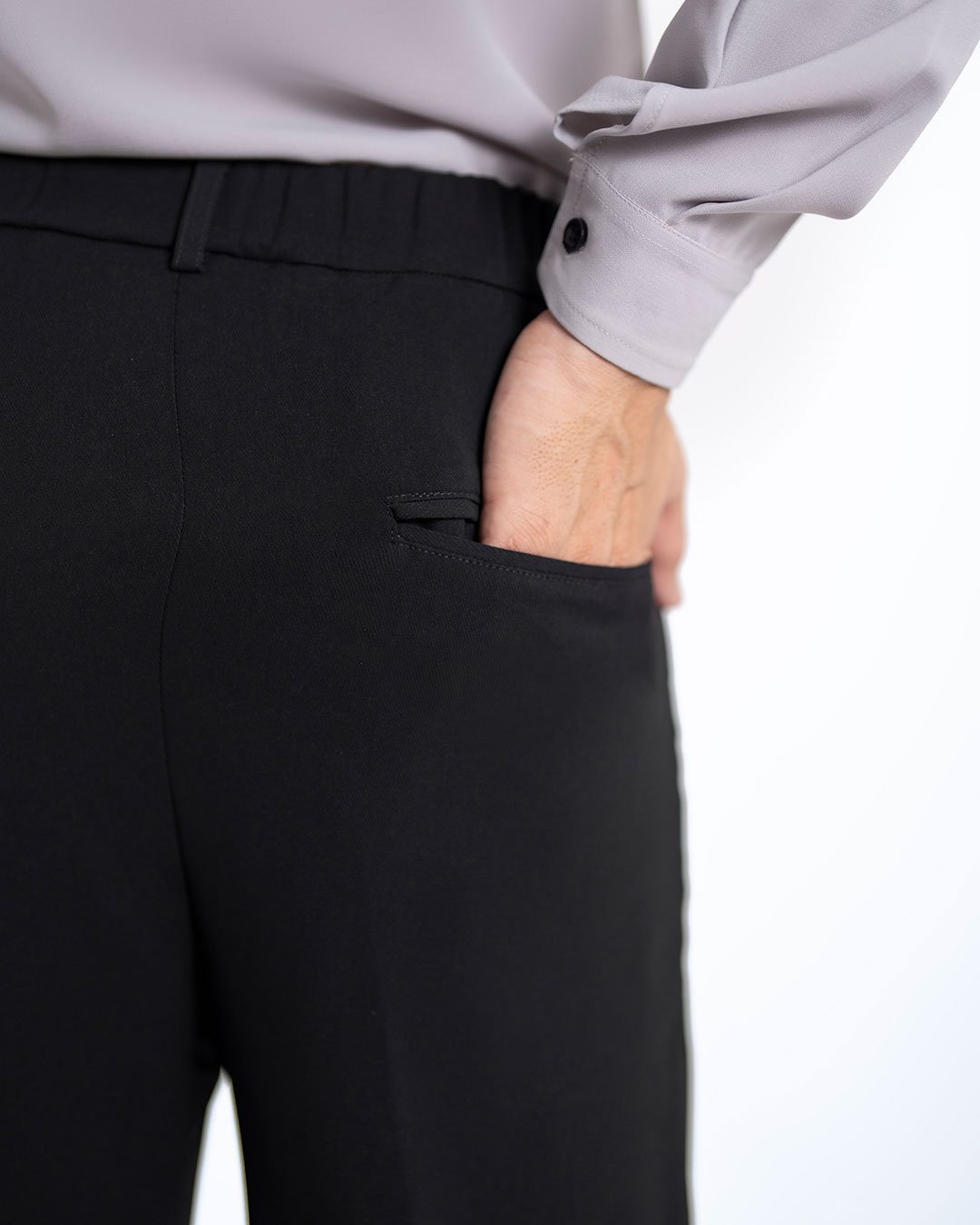 Majestic Black Pleated Pants