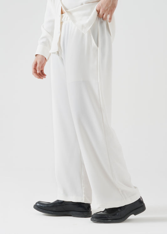Off-White Linen Trouser Pants