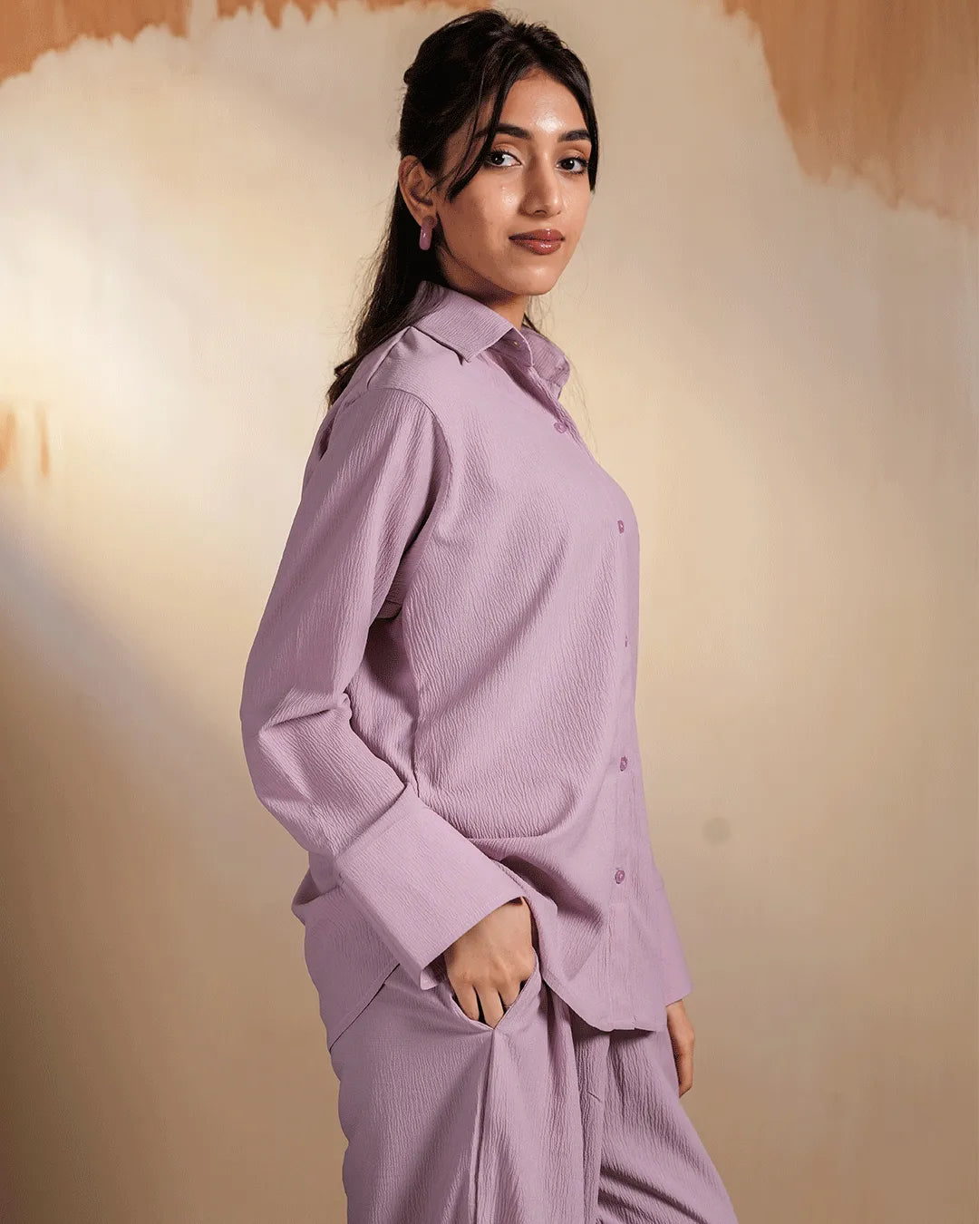 Soft Lavender Textured Co-Ord Set