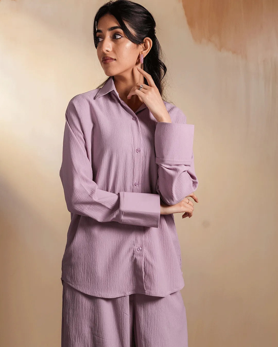 Soft Lavender Textured Co-Ord Set