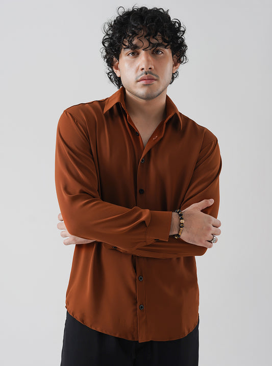 Classic Mocha Textured Shirt