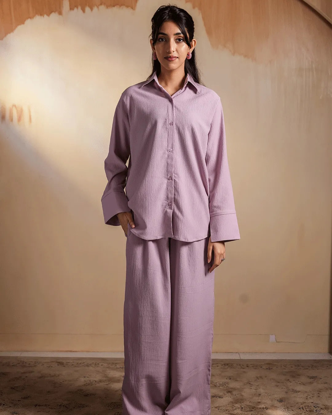 Soft Lavender Textured Co-Ord Set