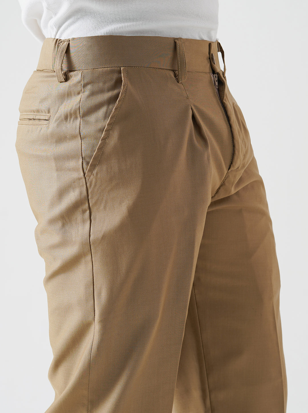 Khaki Pleated Pants