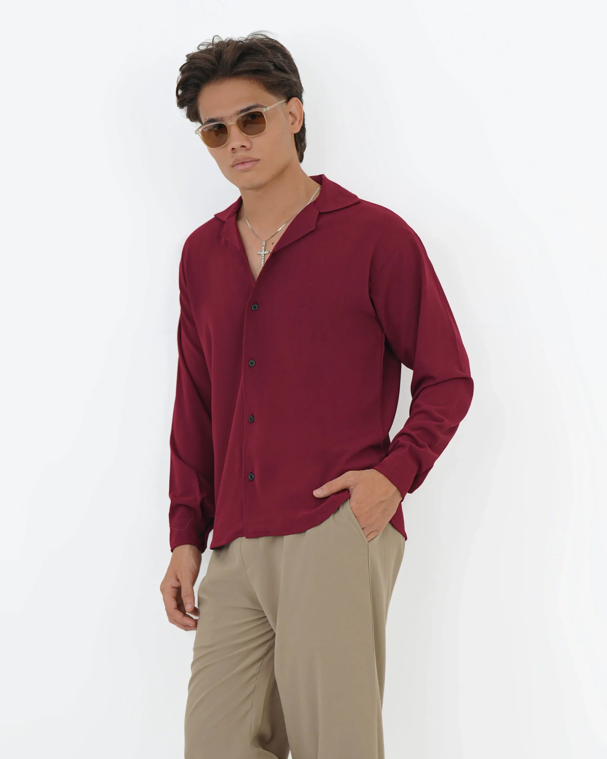 Deep Wine Textured Shirt