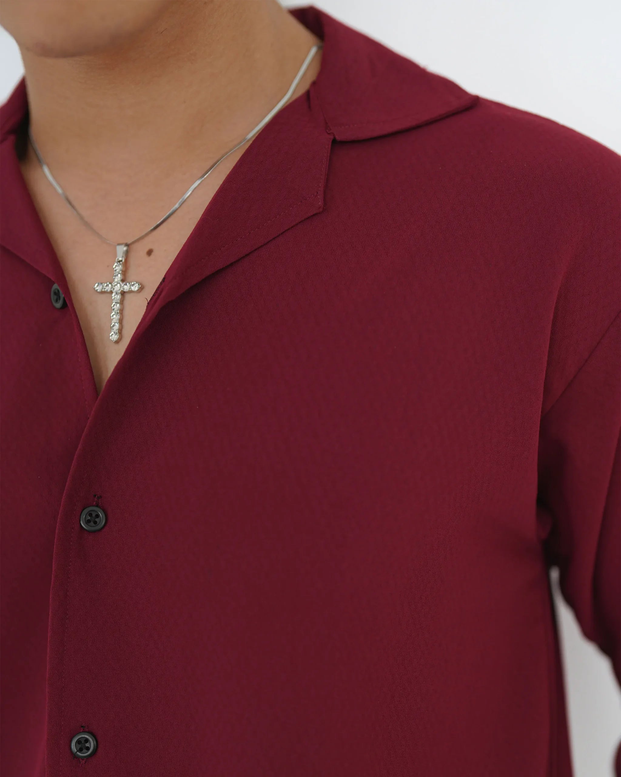 Deep Wine Textured Shirt