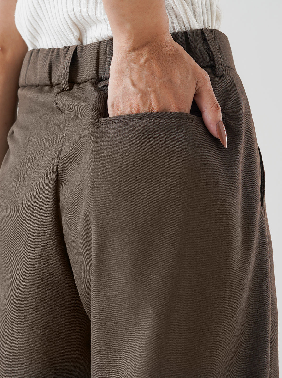 Cocoa Double Pleated Wide Leg Pant
