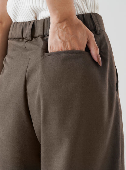 Cocoa Double Pleated Wide Leg Pant