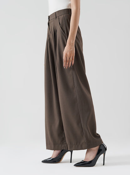 Cocoa Double Pleated Wide Leg Pant