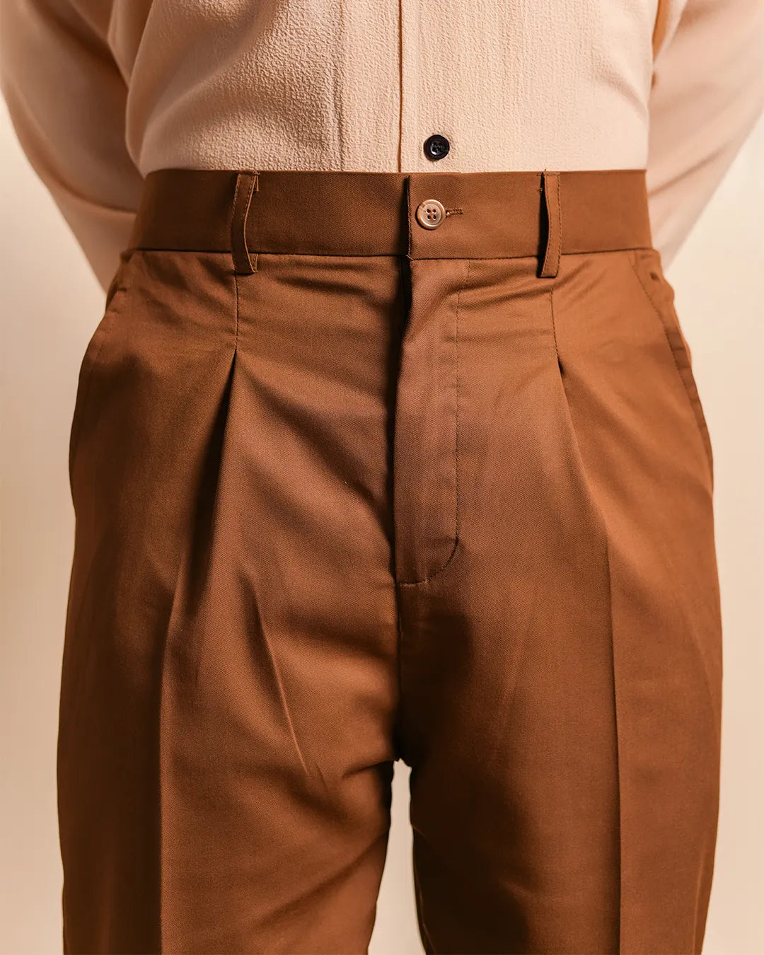 Classic Brown Pleated Pants