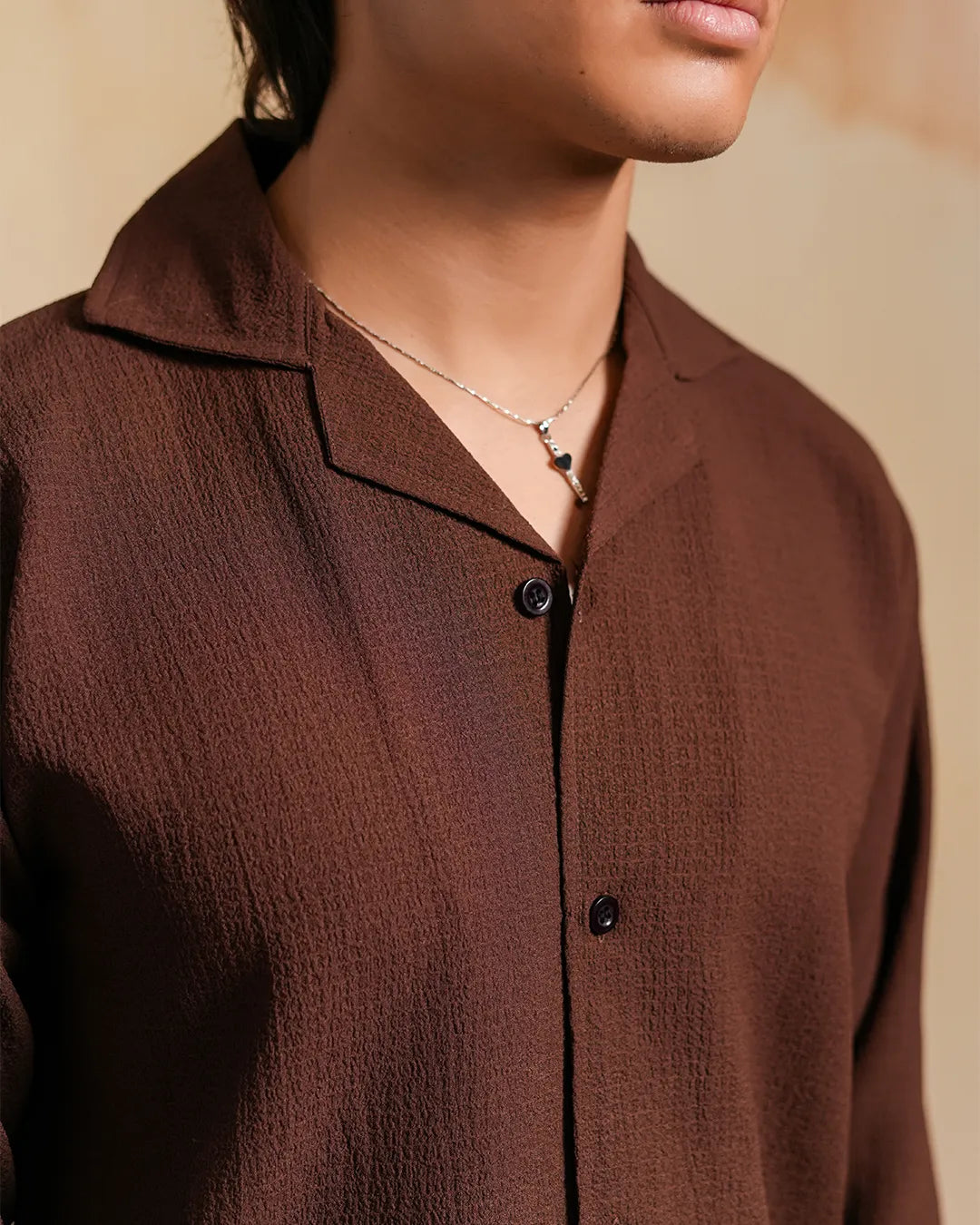 Rustic Brown Textured Shirt