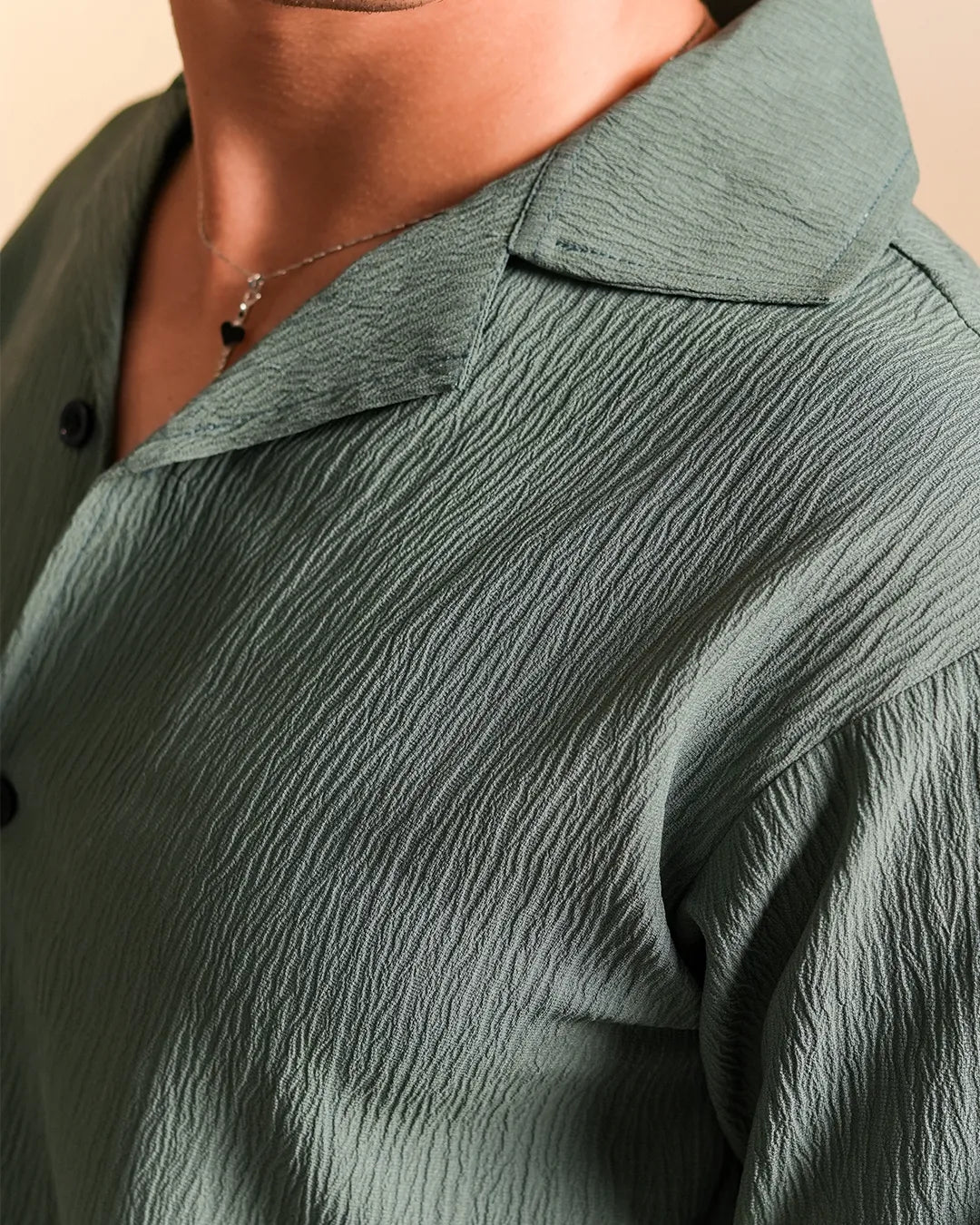 Moss Green Textured Shirt