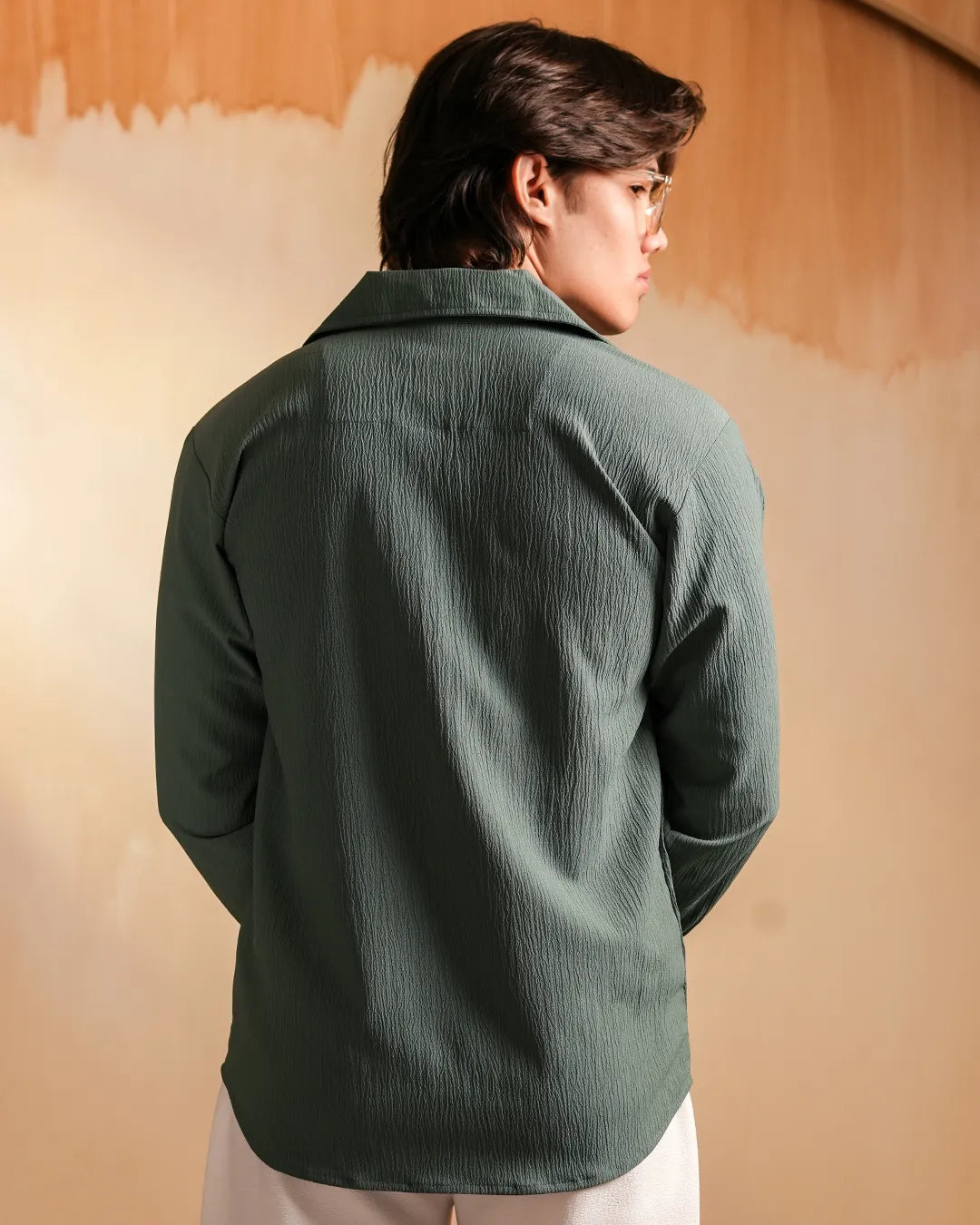 Moss Green Textured Shirt