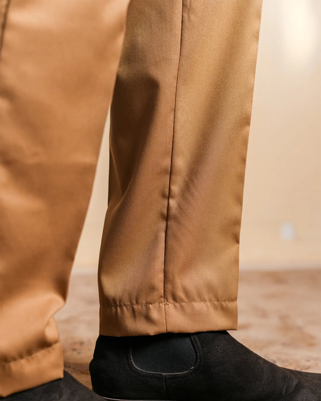 Sandy Brown Pleated Pants