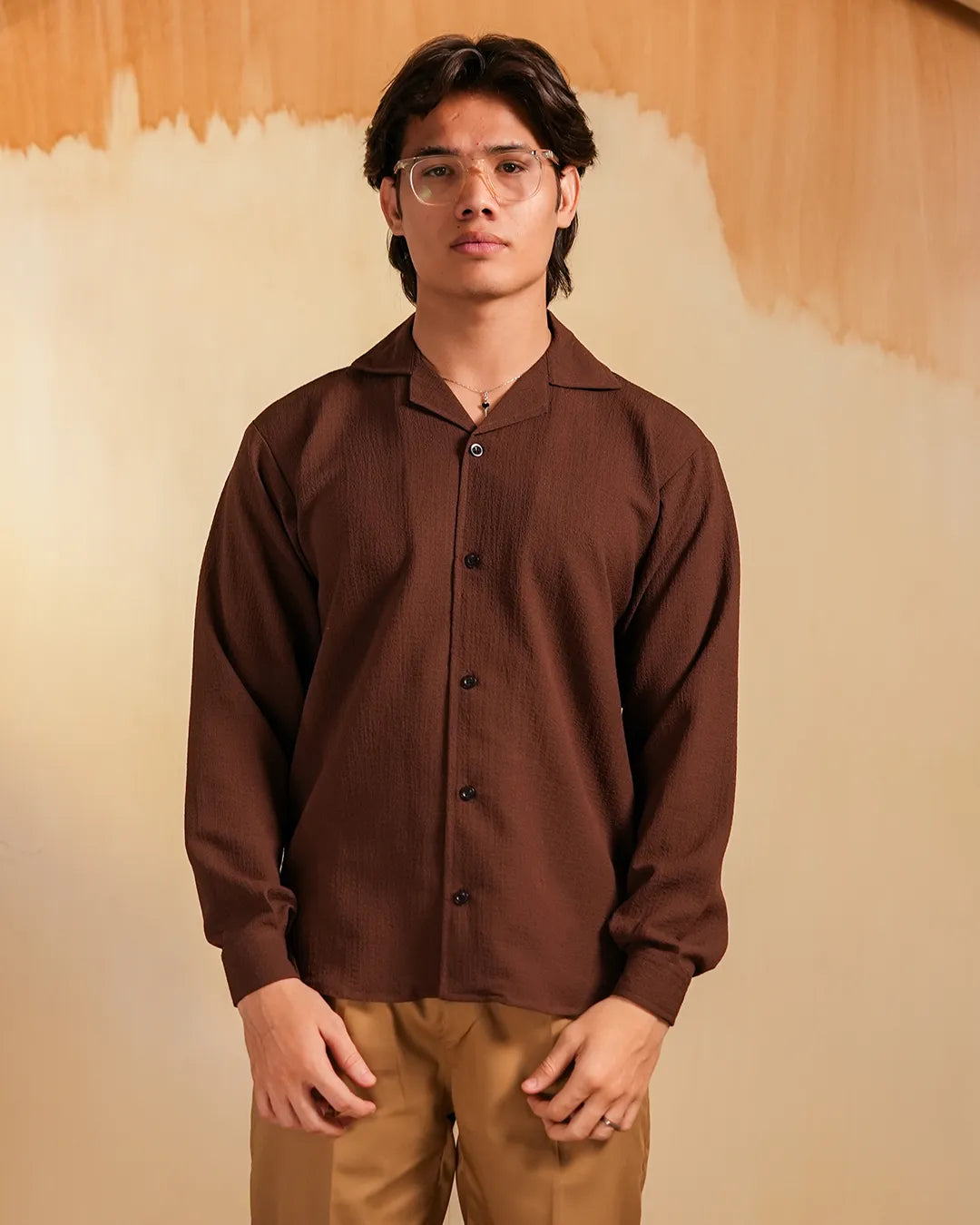 Rustic Brown Textured Shirt