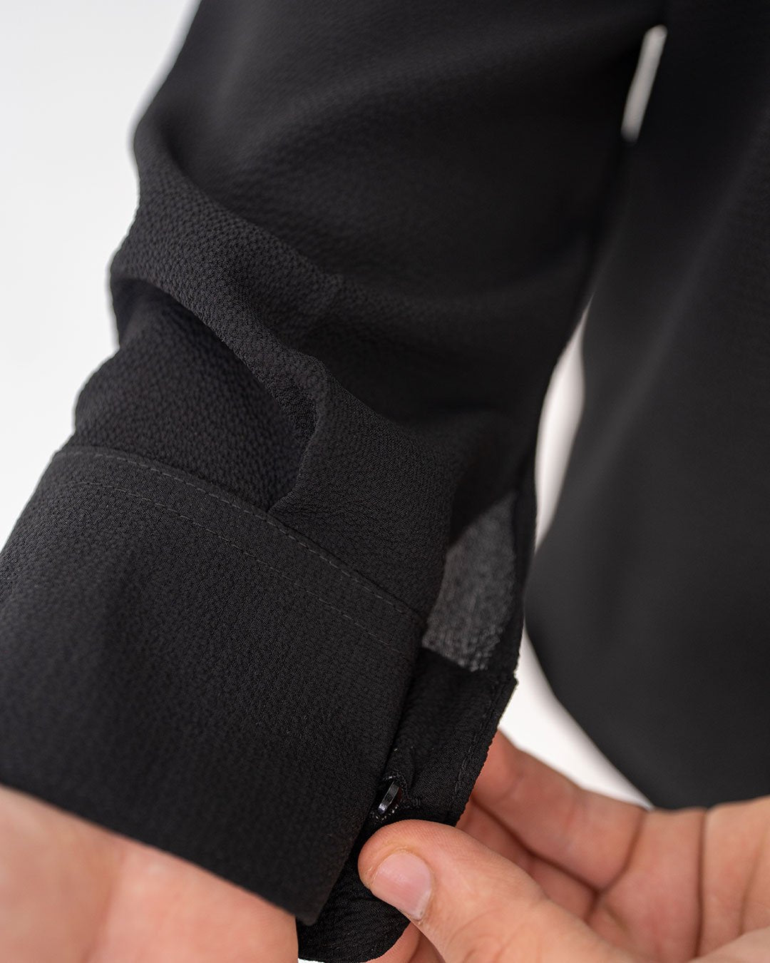 Black Textured Full Sleeves Shirt