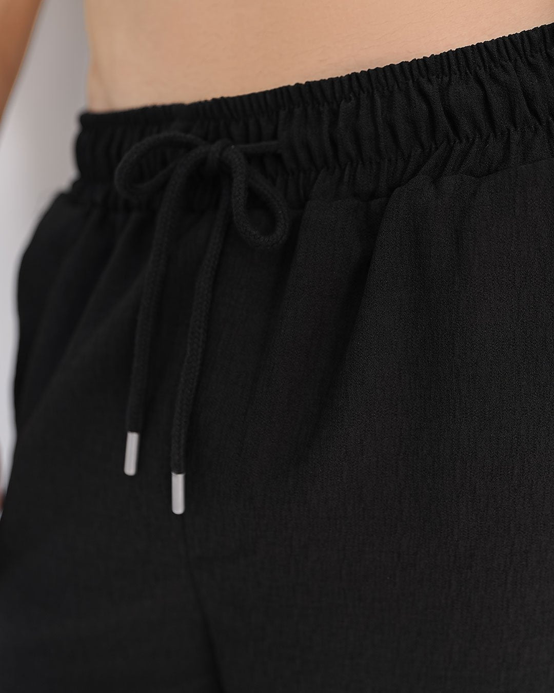 Black Loose Fit Textured Trouser