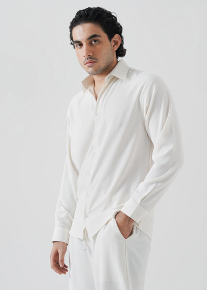 Off-White Textured Linen Shirt