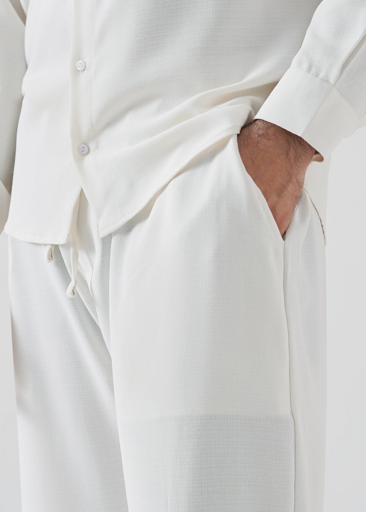 Off-White Linen Trouser Pants