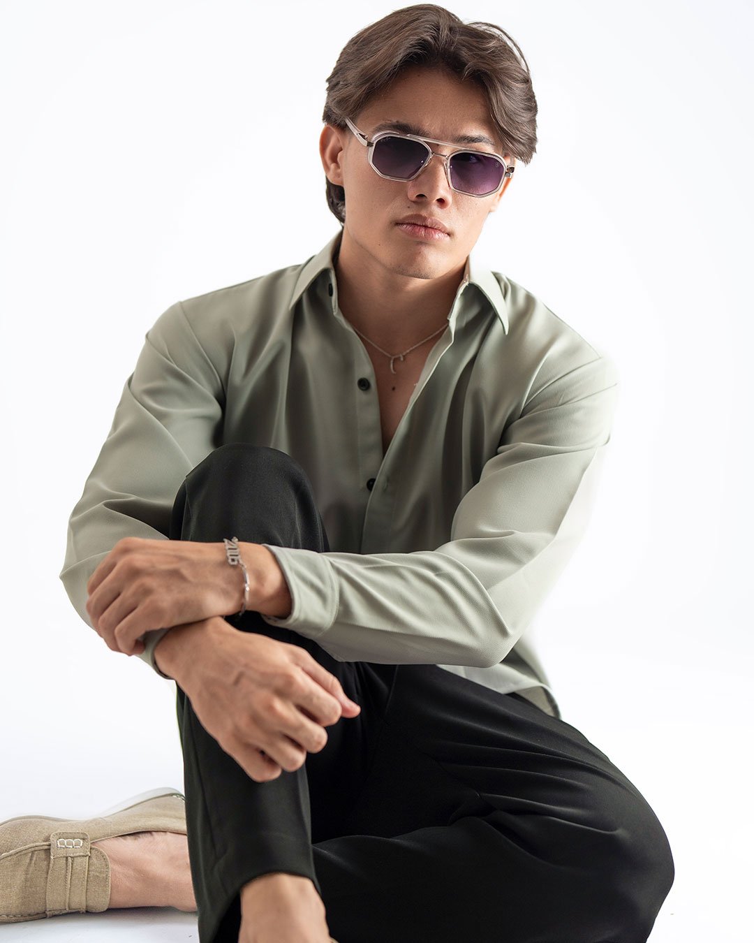 Pistachio Haze Textured Shirt