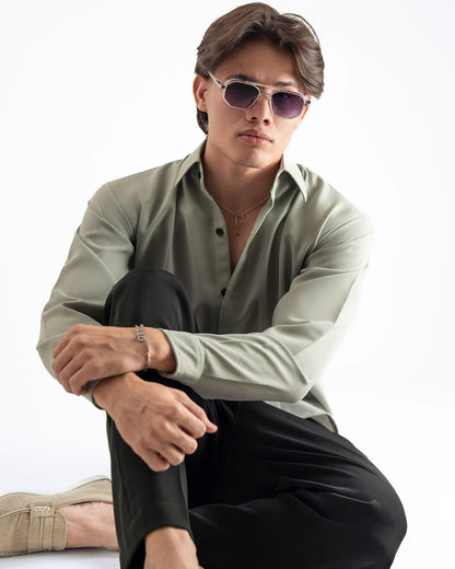 Pistachio Haze Textured Shirt