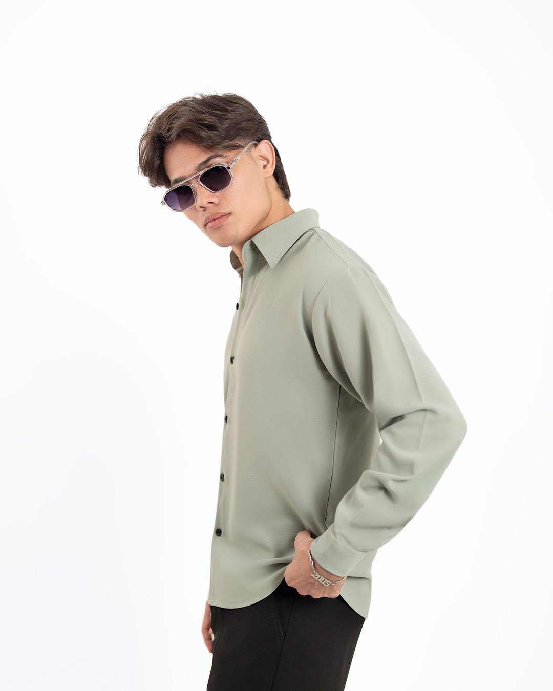 Pistachio Haze Textured Shirt