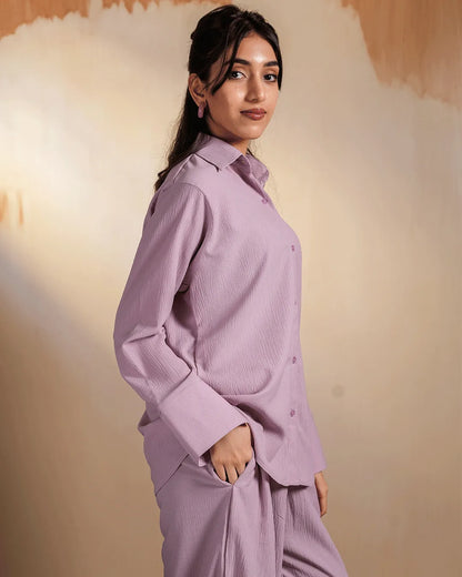 Soft Lavender Textured Co-Ord Set