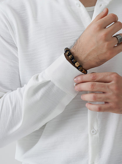 White linen textured shirt