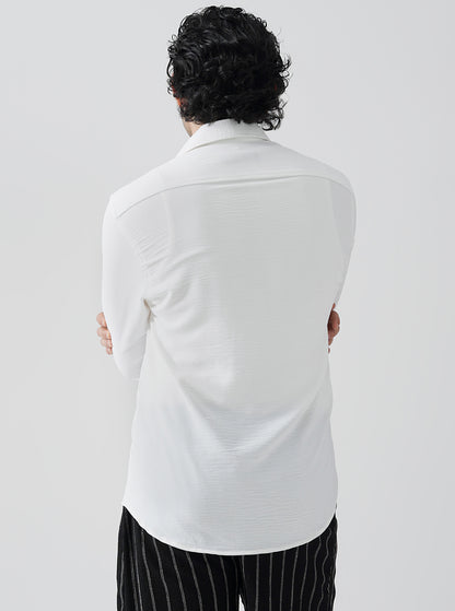 White linen textured shirt