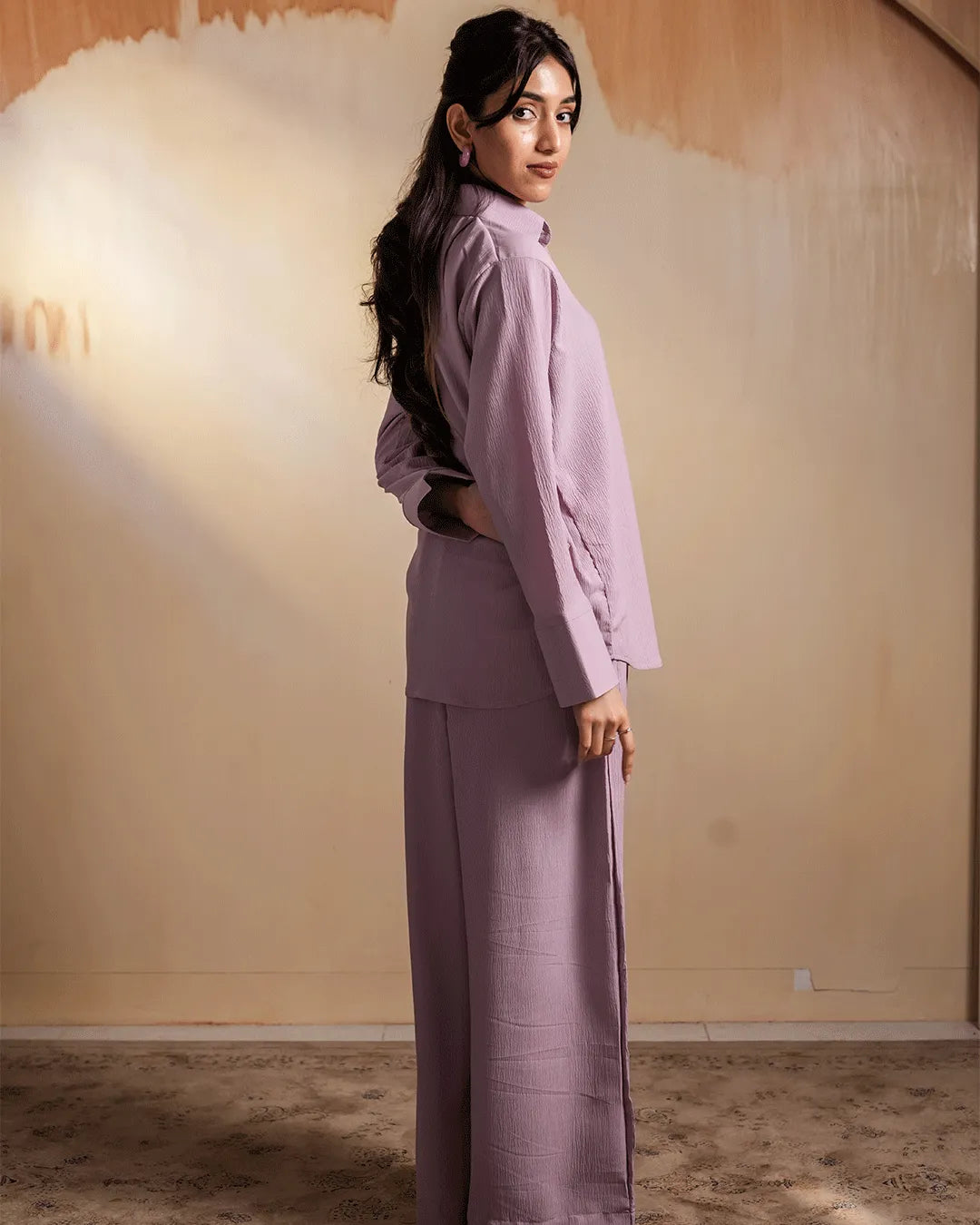 Soft Lavender Textured Co-Ord Set