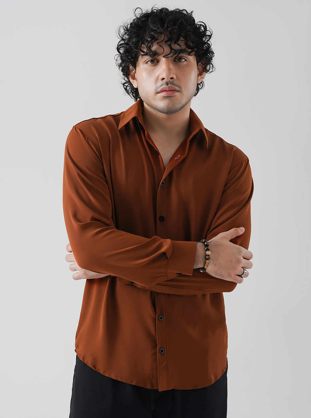 Classic Mocha Textured Shirt