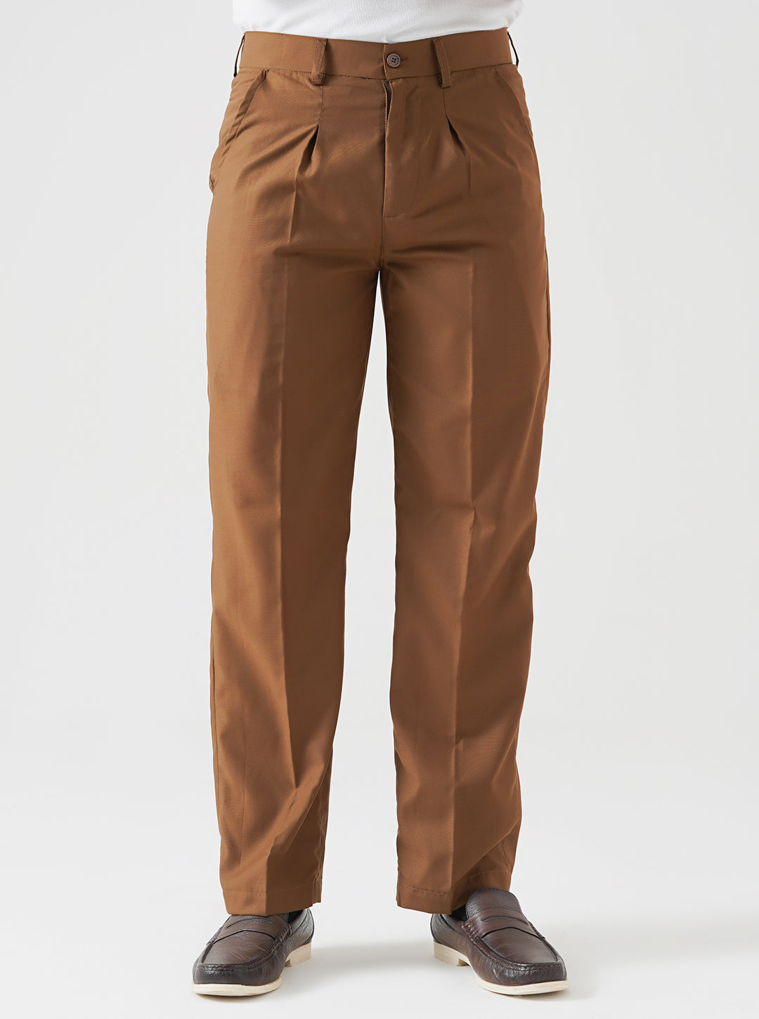 Classic Brown Pleated Pants