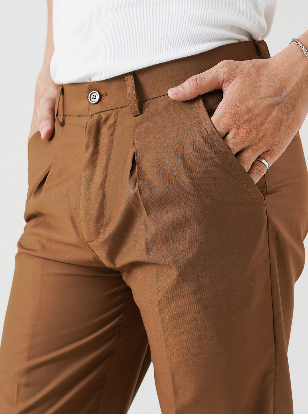Classic Brown Pleated Pants
