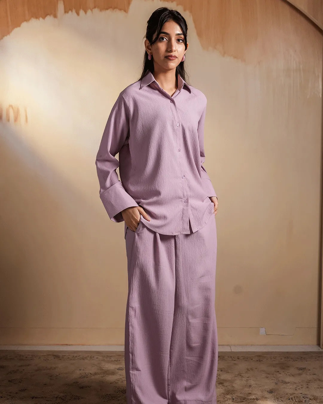 Soft Lavender Textured Co-Ord Set