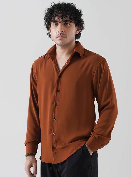 Classic Mocha Textured Shirt
