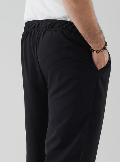 Black Linen Baggy Trouser Pants