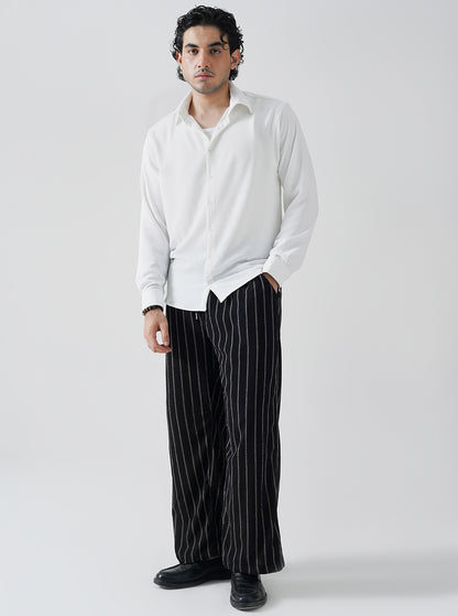 White linen textured shirt