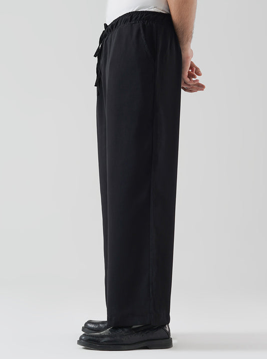 Black Linen Baggy Trouser Pants
