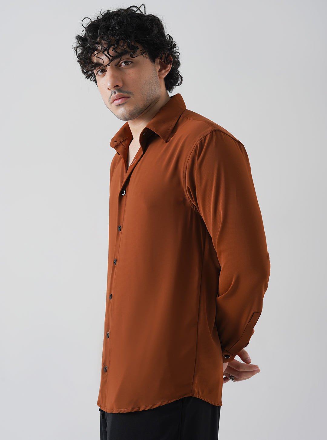 Classic Mocha Textured Shirt