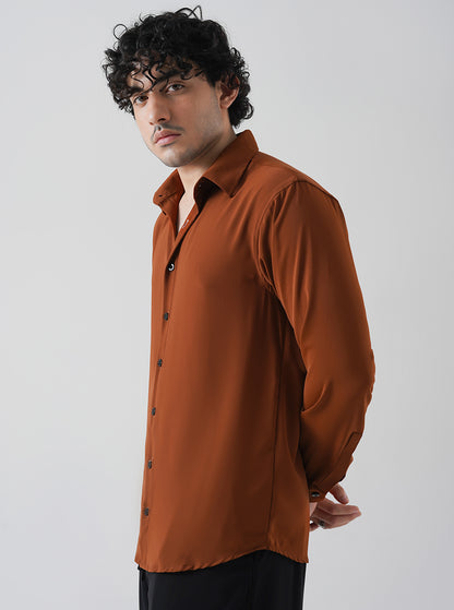 Classic Mocha Textured Shirt