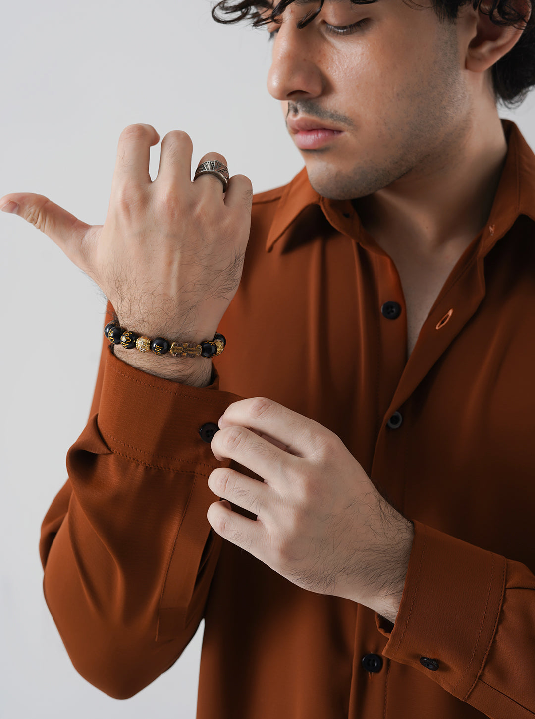 Classic Mocha Textured Shirt
