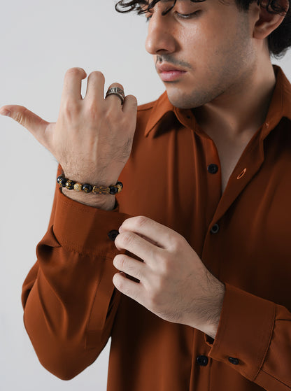 Classic Mocha Textured Shirt