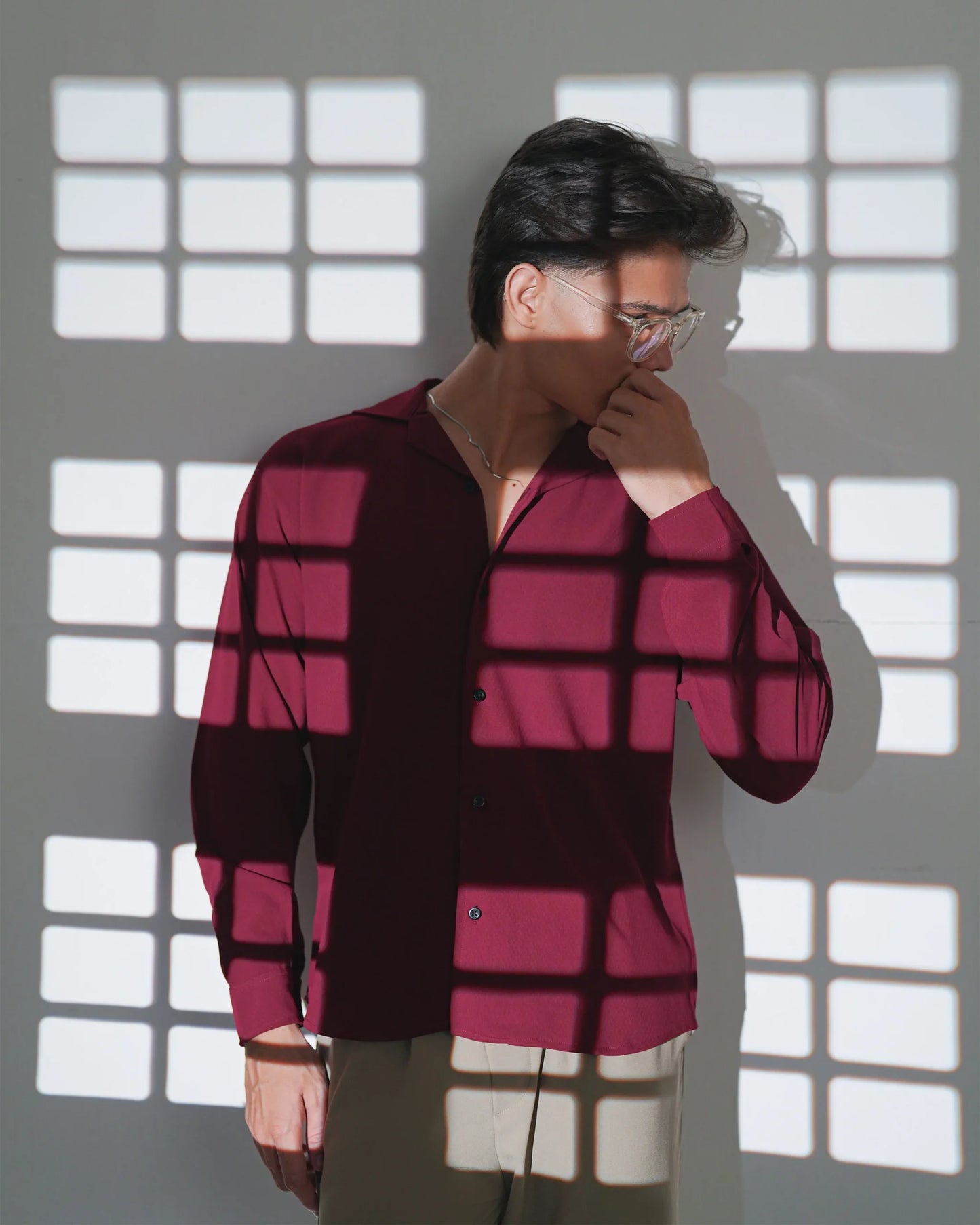 Deep Wine Textured Shirt