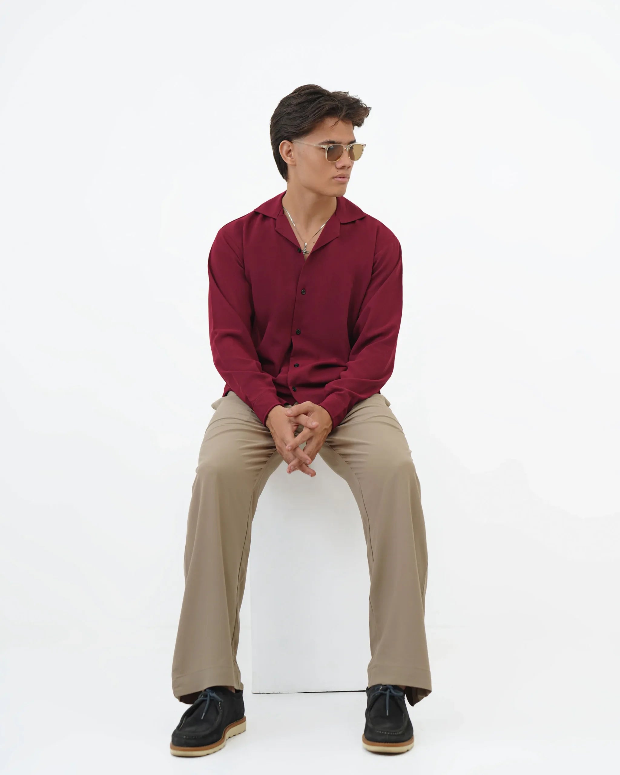 Deep Wine Textured Shirt